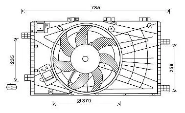 Вентилятор радіатора (з корпусом) OPEL INSIGNIA A, SAAB 9-5 1.6 07.08-03.17 AVA COOLING OL7621