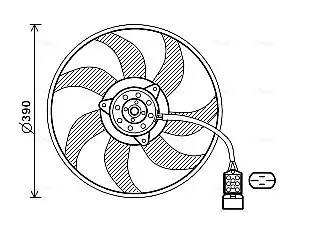 AVA OPEL Вентилятор радіатора (без дифузора) COMBO 1.3 04-, CORSA C 1.3, 1.7 03-, VAUXHALL AVA COOLING OL7671