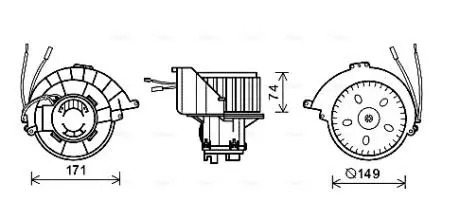 Вентилятор обігрівача салону Opel Astra G AC+ AVA COOLING OL8627