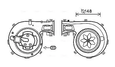Вентилятор обігрівача салону Opel Vectra C manAC AVA COOLING OL8630
