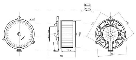 Вентилятор отопителя салона Chevrolet Cruze (09-), Malibu (11-16)/Opel Insignia AVA COOLING OL8752