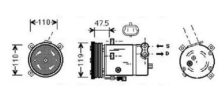 Компрессор AVA COOLING OLAK277