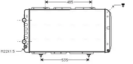 Радиатор охлаждения двигателя PSA Jumper Boxer, Fiat Ducato 2,0-2,8TD 02> MT-AT AVA COOLING PE2150