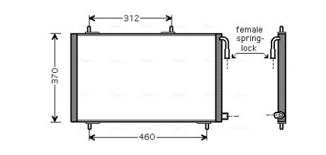 Радиатор кондиционера AVA COOLING PE5257