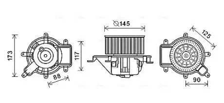 Вентилятор отопителя салона Peugeot 3008 5008 Citroen DS5 AVA COOLING PE8390
