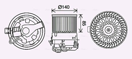 Вентилятор отопителя салона Citroen C3 (16-)/Peugeot 2008 (13-) AVA AVA COOLING PE8558