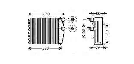 Радиатор отопителя салона Opel Vivaro I Renault Trafic II III cabin heater AVA COOLING RT6380