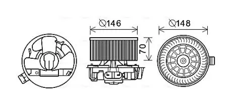 Вентилятор отопителя салона Renault Clio III AVA COOLING RT8576