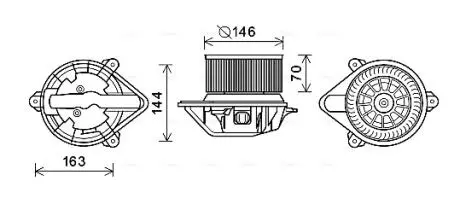 Вентилятор обігрівача салону Master Movano 1,9D 2,2D 2,5D 2,8D 01> AC+ AVA COOLING RT8577