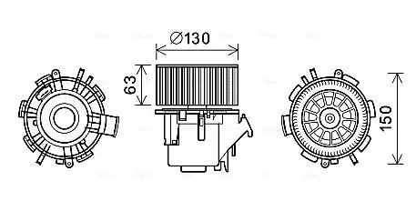 Електродвигун, вентиляція салону AVA COOLING RT8599