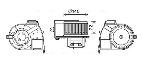 Вентилятор отопителя салона Renault Kangoo I AC+ AVA COOLING RT8617