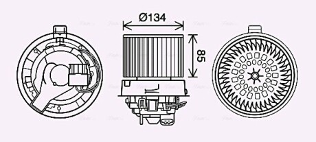 Вентилятор отопителя салона Renault Logan (12-), Sandero (12-) AVA AVA COOLING RT8635