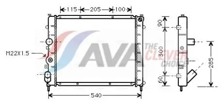 Радиатор охлаждения двигателя KANGOO 15D/19D MT -AC 97- (Ava) AVA COOLING RTA2215