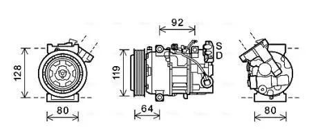 Компресор RENAULT MEGANE 2.0i/SCENIC 1.9DCi (AVA) AVA COOLING RTAK492
