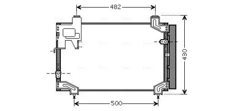 Конденсатор кондиціонера (з осушувачем) TOYOTA AVENSIS, COROLLA VERSO 2.0D 04.03-03.09 AVA COOLING TO5394D