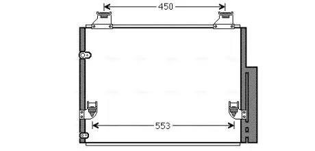 Конденсатор кондиціонера (з осушувачем) TOYOTA HILUX VII 2.5D/3.0D 11.04-09.15 AVA COOLING TO5563D