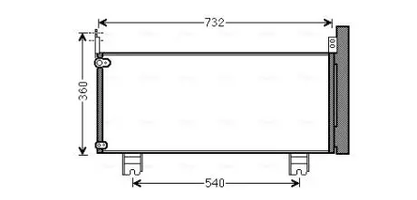 Конденсатор кондиціонера (з осушувачем) LEXUS RX 3.5H 09.12-10.15 AVA COOLING TO5660D