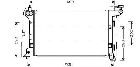 Радиатор охлаждения двигателя Toyota Corolla 1,6i 01>07 AVA COOLING TOA2290