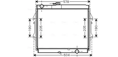 Радіатор двигуна (товщина: 16мм) TOYOTA HILUX VI 2KD-FTV 11.01-07.05 AVA COOLING TOA2642