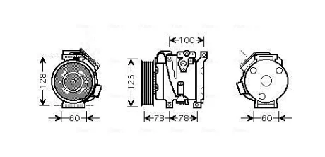 Компресор кондиціонера TOYOTA RAV 4 II 05.00-11.05 AVA COOLING TOAK451