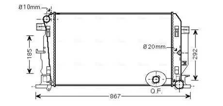 Радиатор охлаждения MB Sprinter/VW Crafter 06- (+AC/-AC) AVA COOLING VN2282