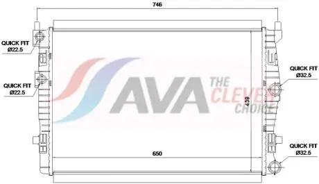 Радіатор, Система охолодження двигуна AVA COOLING VN2461