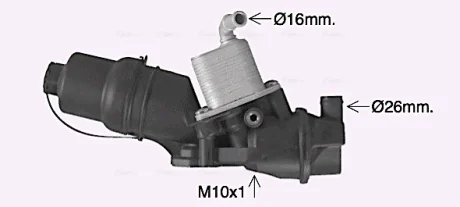 AVA VW Оливний радіатор (з корпусом) Audi A1/3/4/6, Golf V, Passat, Touran, Skoda Octavia II AVA COOLING VN3329H