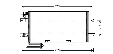 Конденсатор кондиціонера VW CALIFORNIA T4 CAMPER, TRANSPORTER T4 1.9D-2.8 07.90-06.03 AVA COOLING VN5195