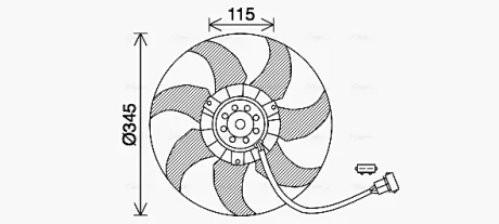 AVA VW Вентилятор радіатора 346mm T4 90- AVA COOLING VN7541
