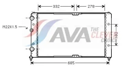 AVA VW Радіатор охолодження POLO CLASSIC 99- AVA COOLING VNA2191