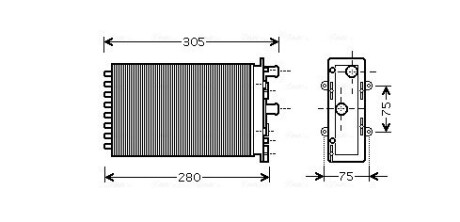 Радиатор отопителя салона VW T4 (дополнительный) AVA COOLING VNA6239