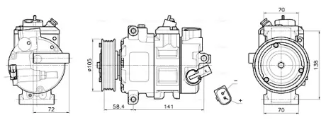 Компресор кондиціонера VW Amarok 2.0 TDI 10-22/T5 2.0 TSI 11-15 AVA COOLING VNAK447