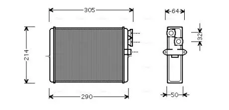 Теплообменник, Система отопления салона AVA COOLING VOA6110