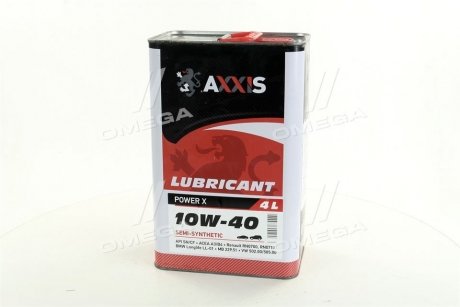 Олива моторн. 10W-40 Power Х (Каністра 4л) Axxis AX-2034