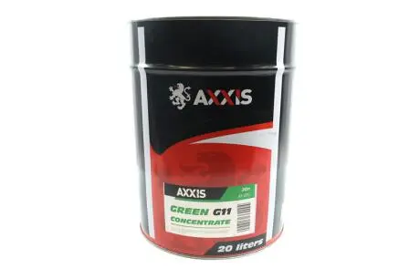 Антифриз <> GREEN концентрат G11 (-80C) (Каністра 20л/22,4кг) Axxis AX-2092
