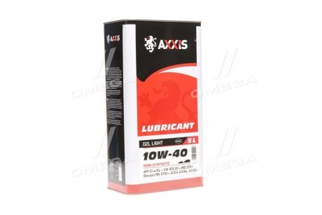 Олива моторн. 10W-40 DZL Light (Каністра 5л) Axxis AX-2178