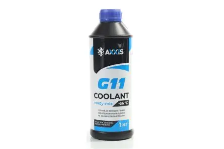 Антифриз BLUE G11 Сoolant Ready-Mix -36°C <> (синій) (Каністра 1кг) Axxis AX-P999-G11B RDM1