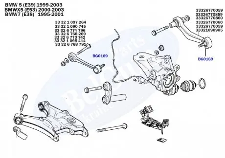 Пыльник опоры шаровой BMW 5 (E39) 95-03/7 (E38) 96-01/X5(E53) BELGUM PARTS BG0169