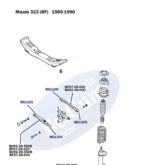Сайлентблок рычага (заднего) Mazda 323/626 85-94 (d=20mm) (поперечного)) BELGUM PARTS BG1100