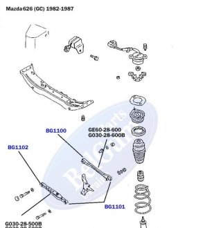 Сайлентблок рычага (заднего/внутри)) Mazda 323/626 BELGUM PARTS BG1102 (фото 1)