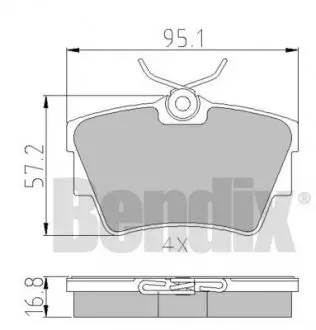 КОЛОДКИ ТОРМОЗНЫЕ RENAULT TRAFIC 01> ЗАД Bendix 510404