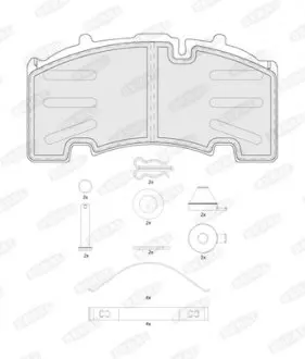 Комплект тормозных колодок, дисковый тормоз BERAL BCV29264TK