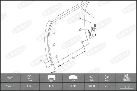 Тормозные накладки WVA19283 BERAL KBL19283.0-1660