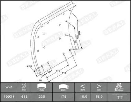 Автозапчасть BERAL KBL1993101550