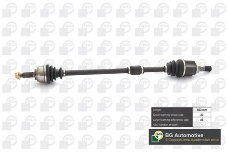 Полуось Nissan Micra/Note 1.2-1.6 02-14 (23/26) 890mm Л. BGA DS6310R