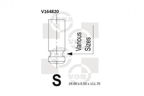 Клапан двигателя BGA V164820 (фото 1)
