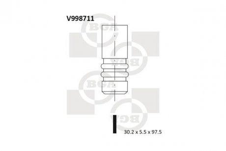 Клапан выпускной BGA V998711 (фото 1)