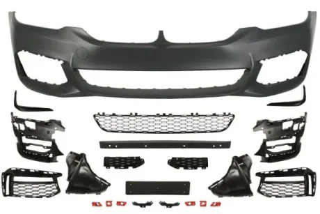 Бампер (передн, M-PAKIET, з решіткою, з отвором для галогенних фар, під фарбування) BMW 5 G30, G31, G38, F90 02.17-04.20 BLIC 5510000068904KP