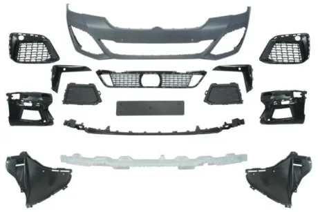 Бампер (передн, M-TECHNIC, з заглушкою гака з решіткою з центральною решіткою зі спойлером із монтажними кронштейнами із підсиленням, з отвором для галогенних фар, з отворами для парктроніка, під BLIC 5510000072912KP