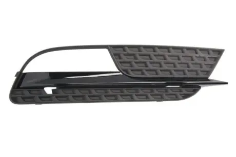 Решітка бампера передн Прав (з отвором для галогенних фар, з отворами для парктроніка, чорний) AUDI A5 8T 10.11-07.16 BLIC 6502070038912P